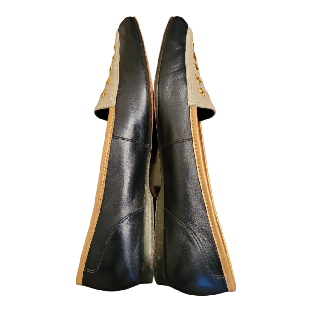 Enzo Angiolini Vero Cuoio Star Studded LeatherLoafers Flats. - Picture 6 of 12